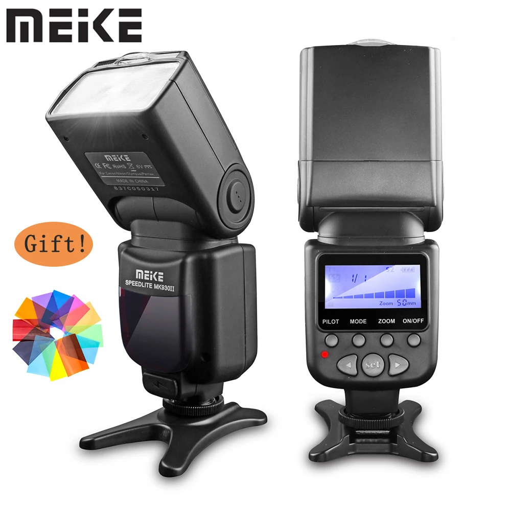 

MEIKE MK-930 II LCD GN58 Flash Speedlite для Canon Nikon Pentax Olympus Sony MI Hotshoe DSLR Camera A7 A7R A7S A7 II A7R II