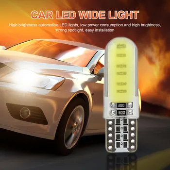 10-1PCS T10 LED Canbus COB License Plate t10 LED Light LED Interior Car Silicone Gel 12V Car Bulb 7000K-8000K Car Accessories 2