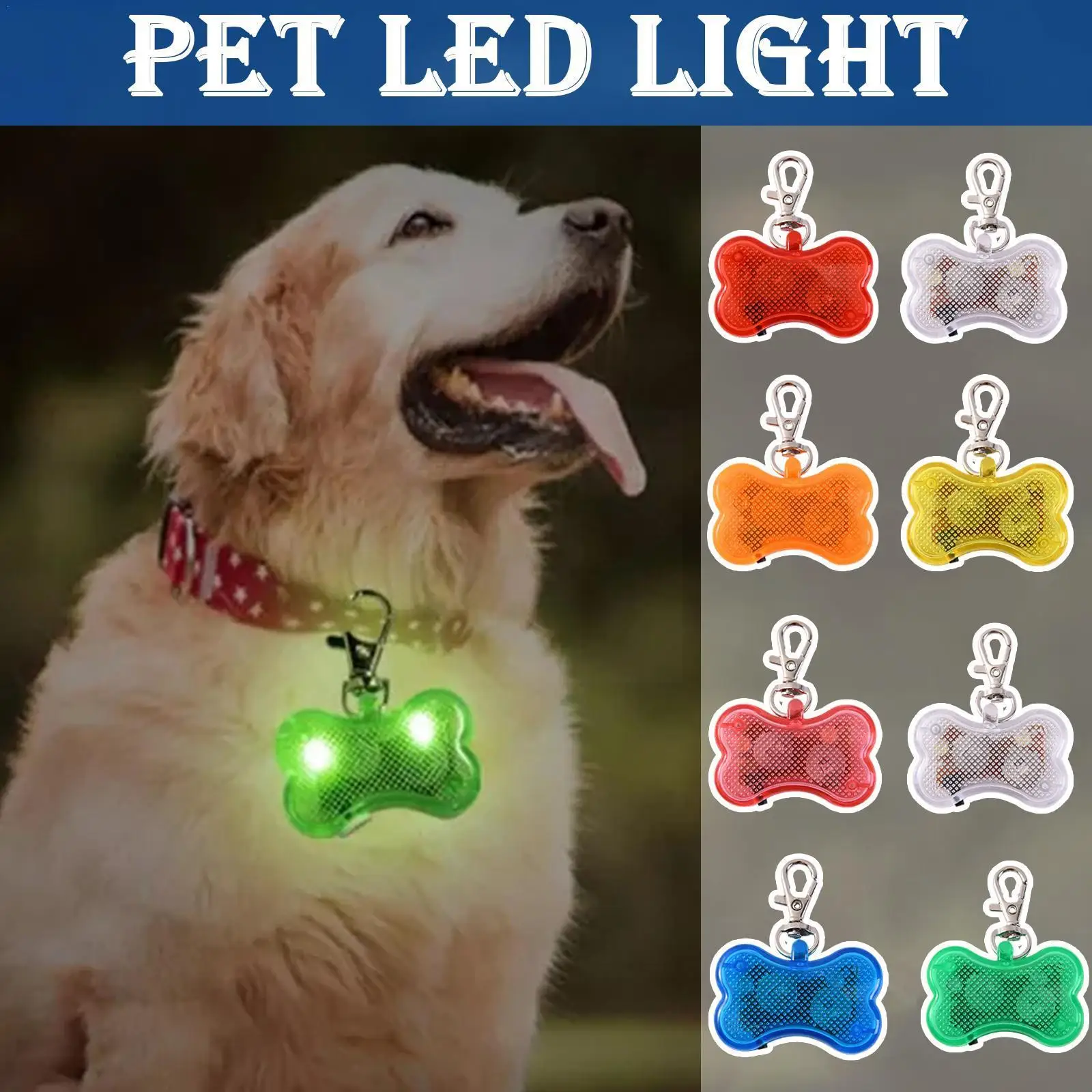

Dog Collar Night Safety Glowing Pendant LED Flash Lights Luminous Bright Accessories Dark Glowing Pet Pendant Leads Pet In M2Y2