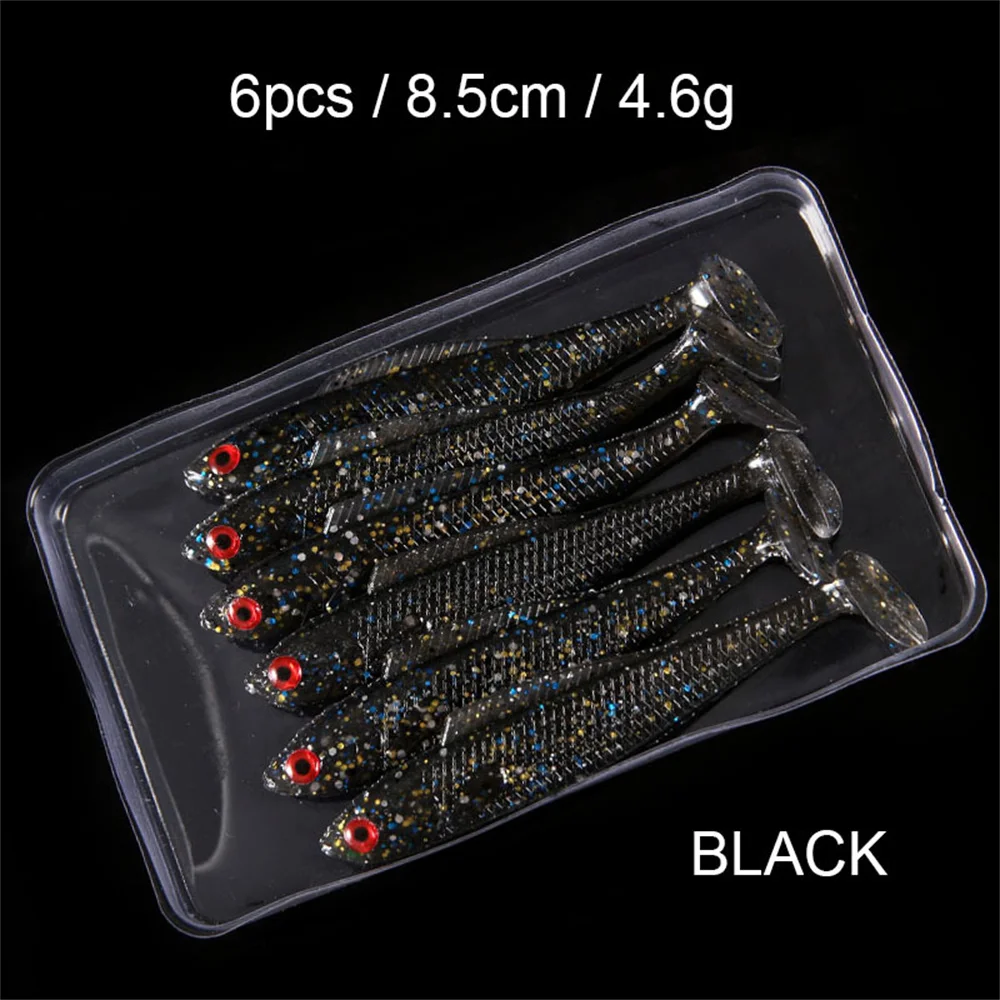 

6pcs Soft Lure 3D Jig Head Hook Artificial Bait Swimbait Carp Baits Wobblers Fish Fly Tying Ocean LAKE Fishing Tackle Pesca