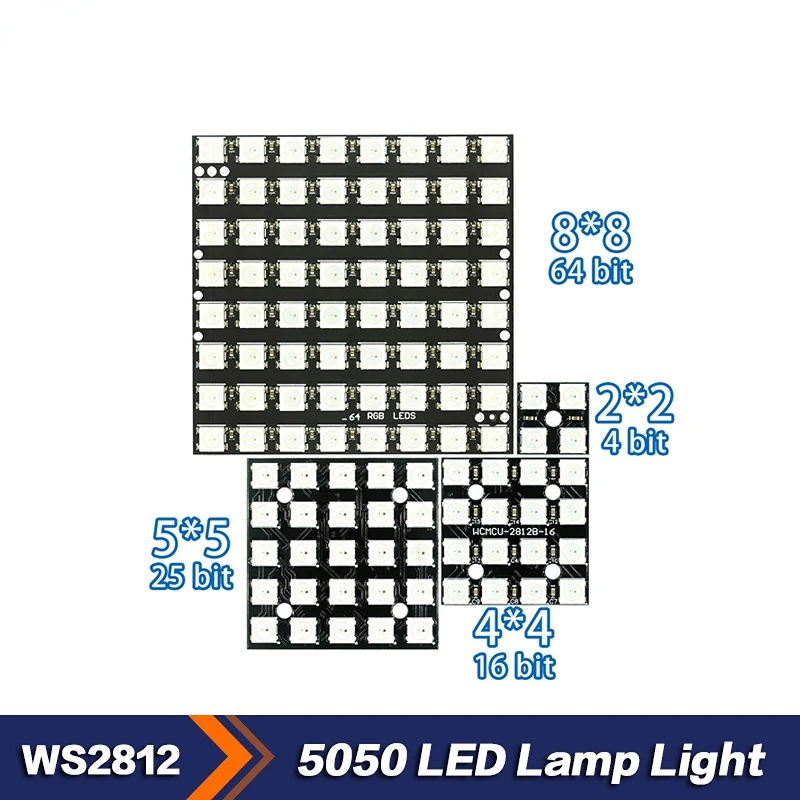 

WS2812 LED 5050 RGB 8x8 4Bit 16Bit 25Bit 64Bit LED Ring Lamp