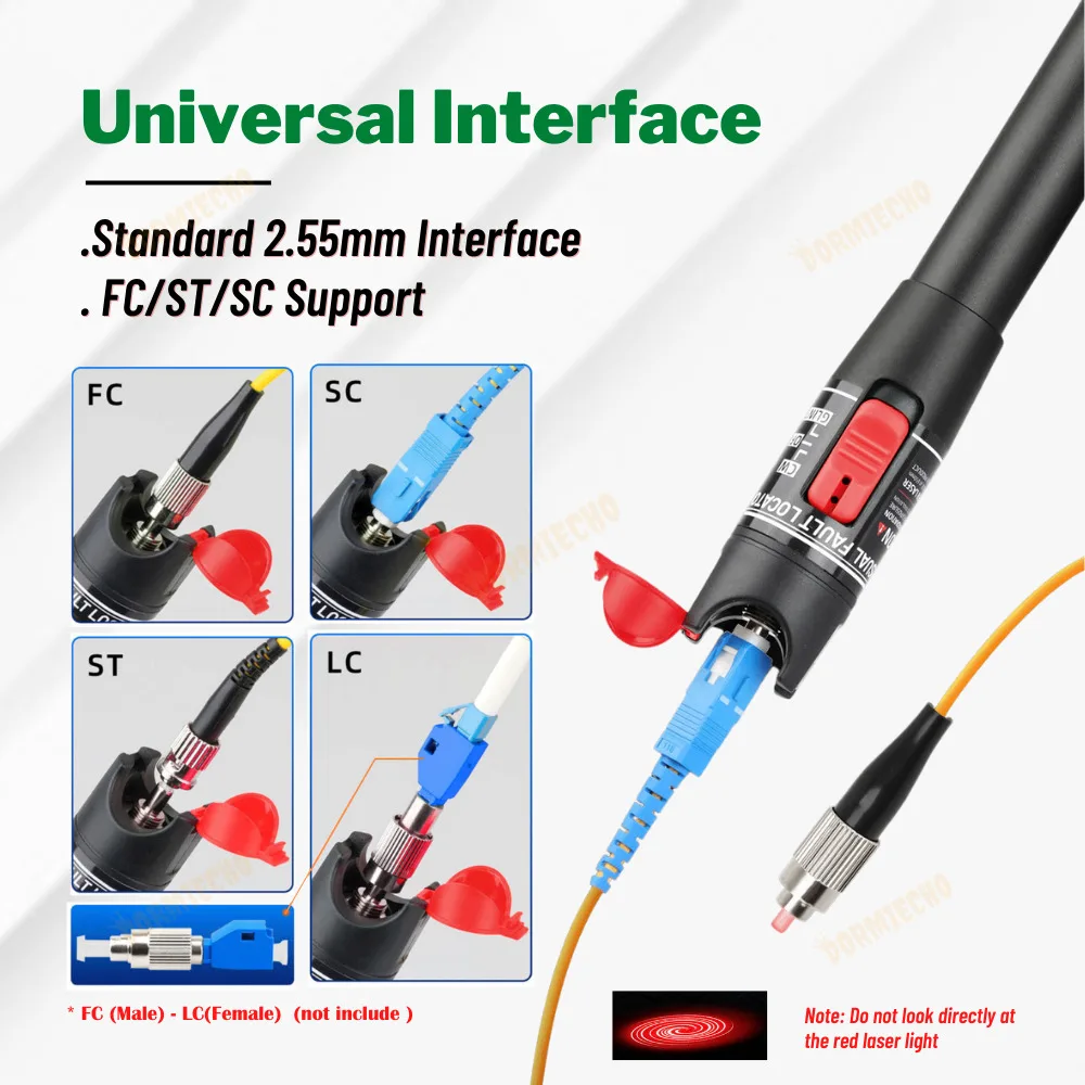Новый ВФЛ инструмент Дальнего диапазона 5мВт-60мВт однополосный визуальный дефектоскоп с источником красного света в виде ручки для оптических кабелей. Дешевая цена.
