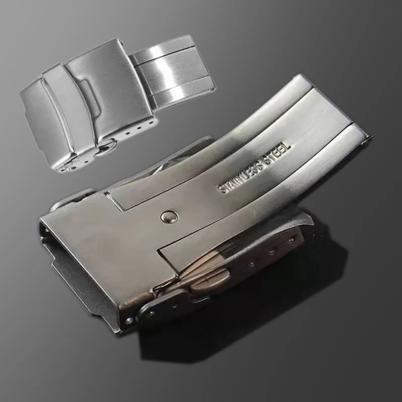 18mm 20mm 22mm 24mm 316L Stainless Steel Fold Safety Clasp Buckle Clasp Fit for Seiko Dive Watch