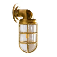waterproof and dustproof copper real pure outdoor wall lamp post modern creative retro outdoor solid brass lamp for hallway