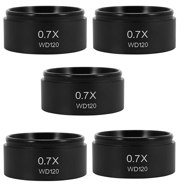 

5X WD120 0.7X Trinocular Stereo Microscope Auxiliary Objective Lens Barlow Lens 48Mm Thread