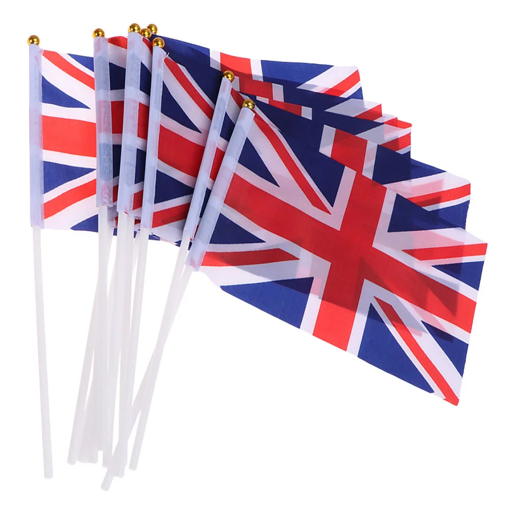 

Flag Flags British Uk Jubilee Hand Mini Union Stick Jack Small Britain National Great Queens England Waving Decorations Platinum