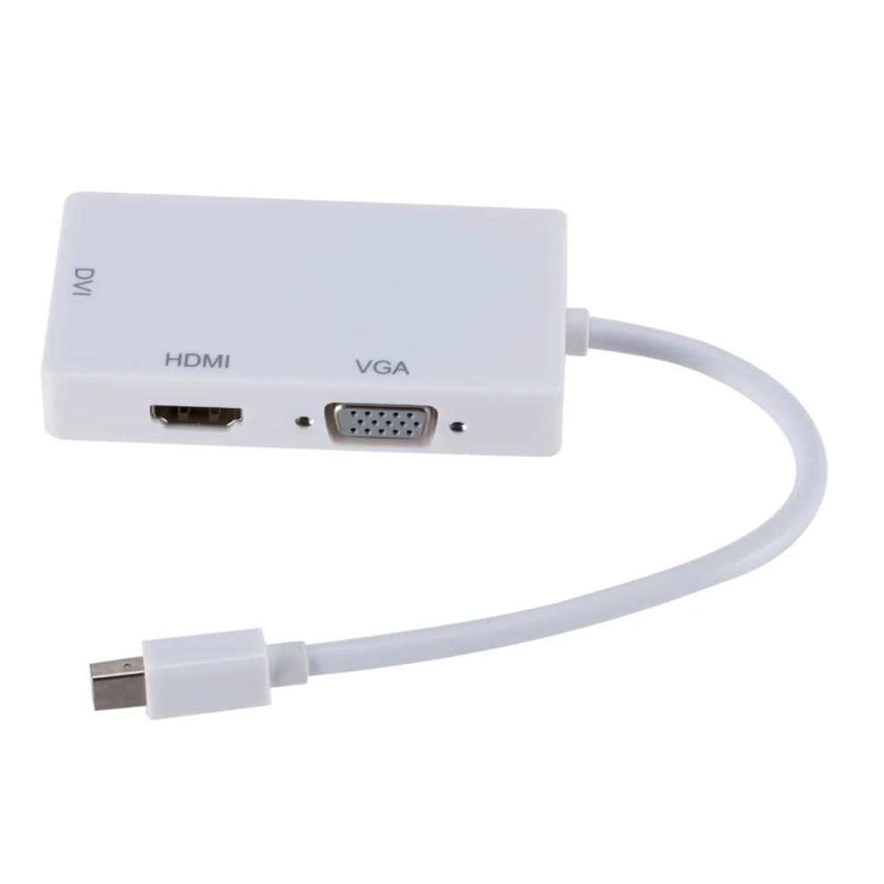 Адаптер 3 в 1 с Mini DP DisplayPort на HDMI-совместимый адаптер VGA DVI 1080p Конвертер Коннектор