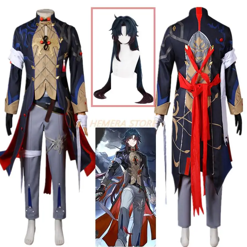 

Honkai Star Rail Blade Cosplay Costume Wig Game Uniform Earrings Stellaron Hunters Astral Express Halloween Party Women Men Prop
