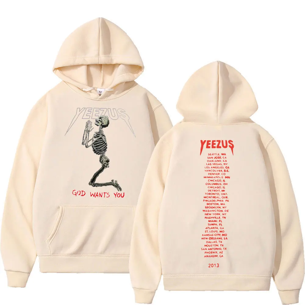 

Yeezus Journey Hip Hop Rap Kanye God of the West Spring and Autumn Men's Hoodie Loose Sportswear Retro Pullover Hoodies for Men