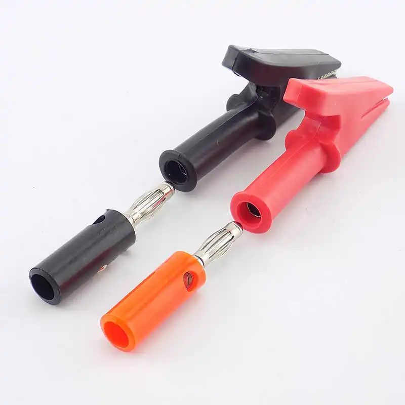 

4mm Banana Plug Probe Test electric Black Red Color Cable Alligator Clip Alligator Socket Insulated diy Clips
