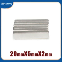 102050100150200pcs 20x5x2 strong block magnets n35 permanent neodymium magnet 2052 rectangular rare earth magnet 20x5x2mm