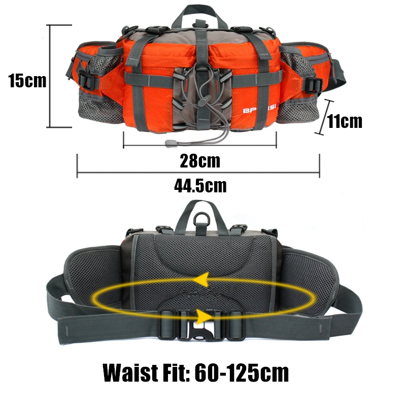 Outdoor Sports Waist Bag Waterproof Hiking Cycling Climbing Bicycle Pack Running Water Bottle Nylon Mountainering Bag