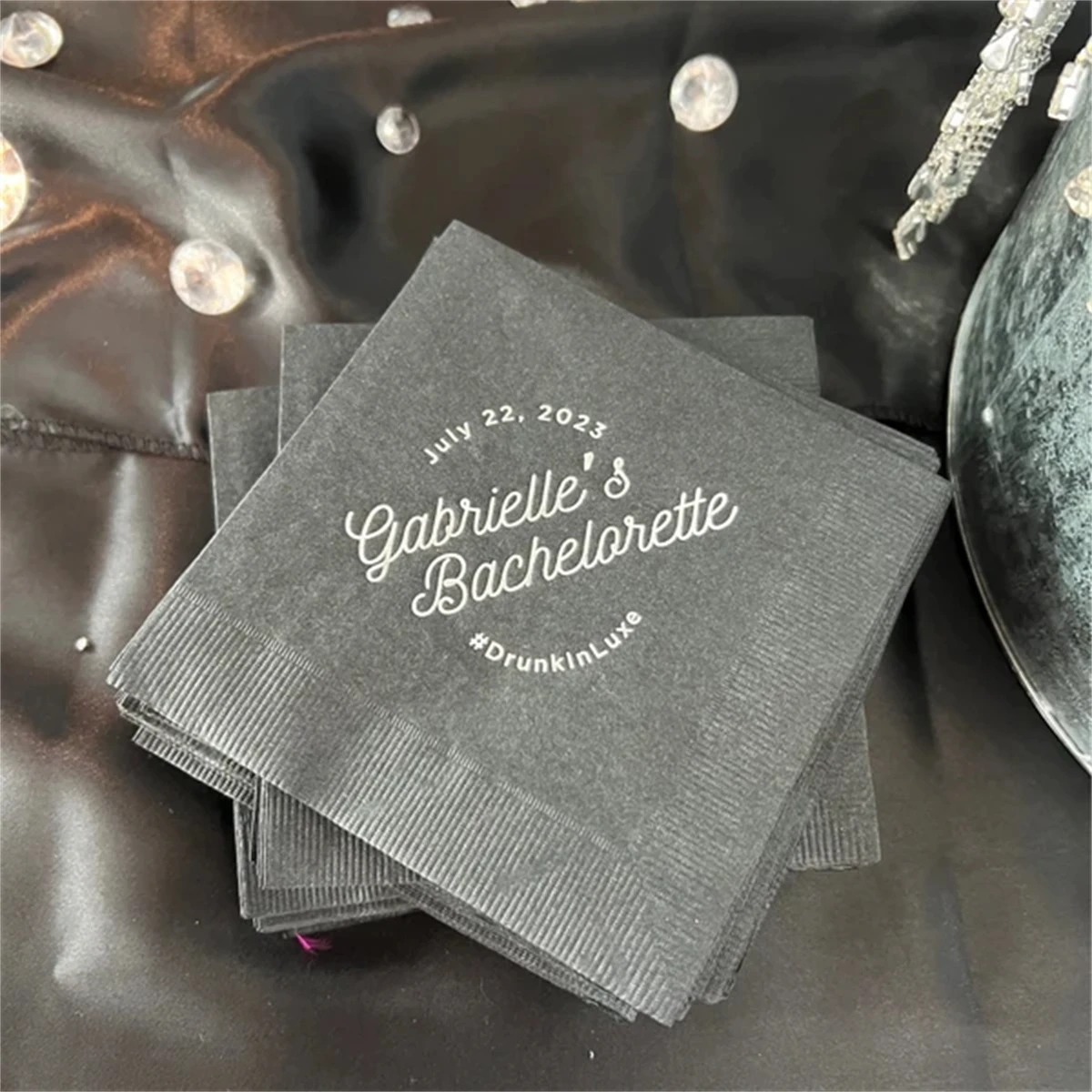Modern Script Names - Personalized Party Napkins Cocktail Napkin Foil Stamped Decoration Bridal Shower 50Pcs