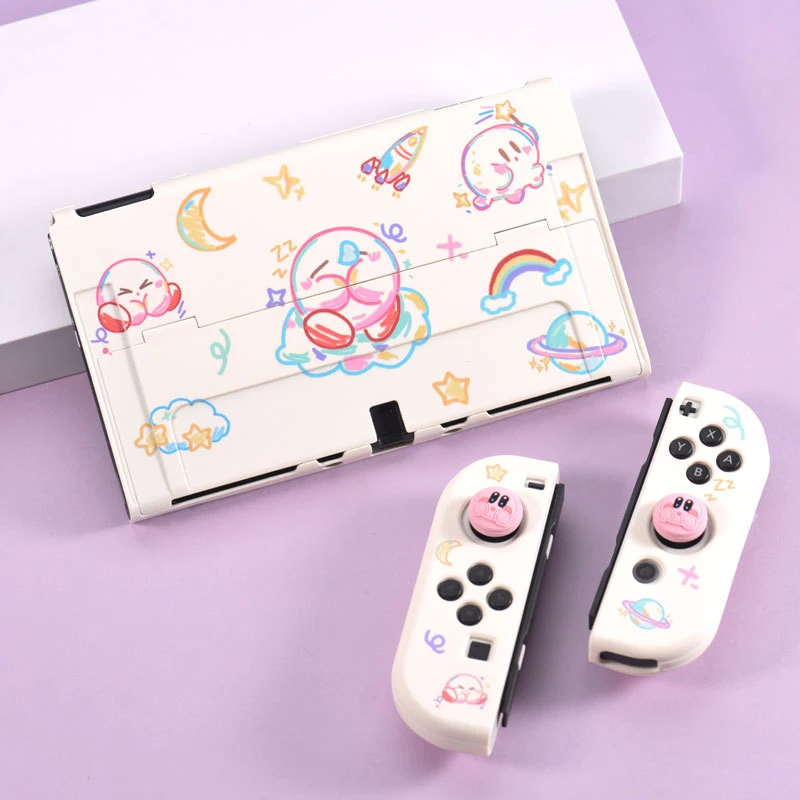 

Nintend Switch Oled Shell Cute Cartoon Black White Protective Case PC TPU Joy-con Gamepad Housing Case For Nintendo Switch Oled