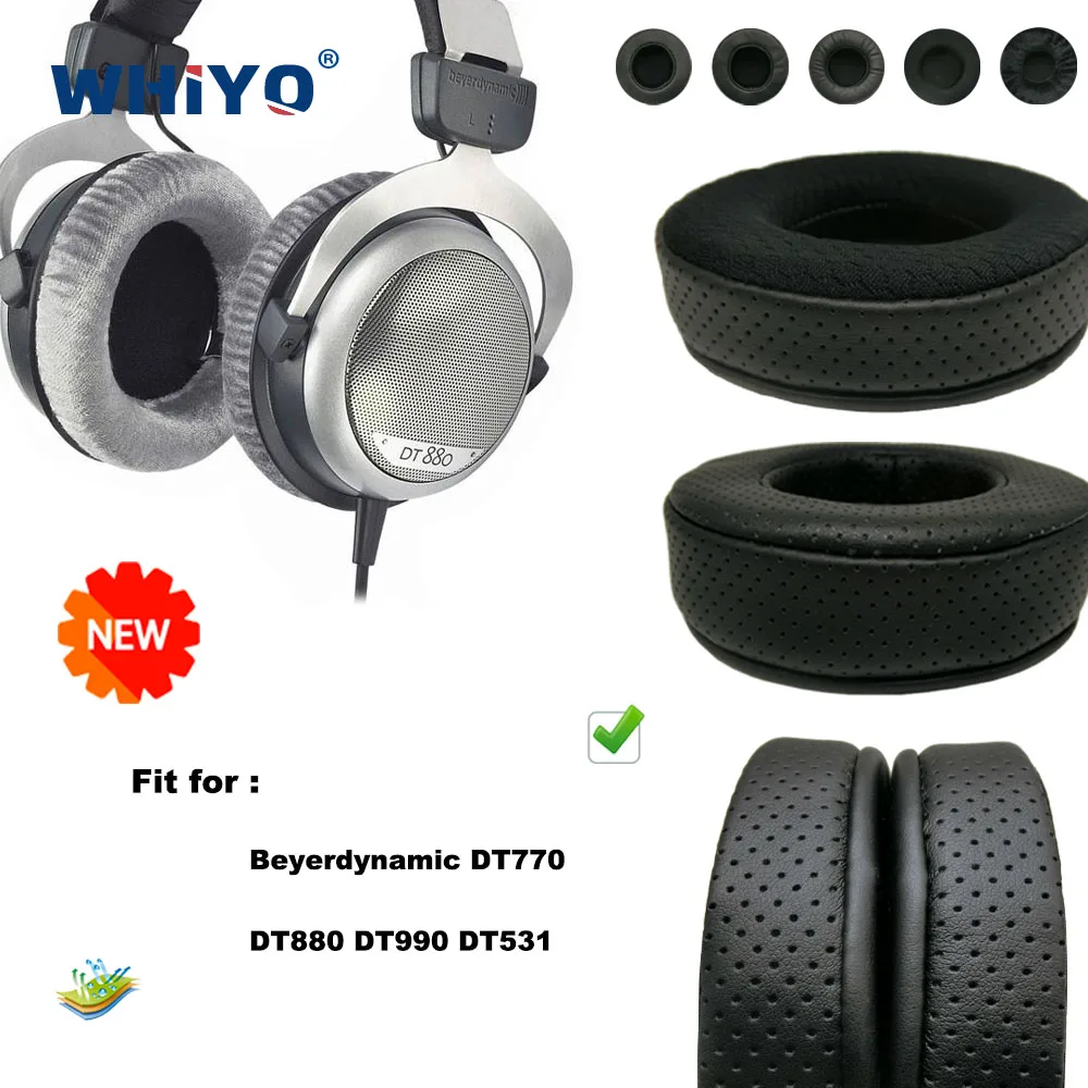 Сменные амбушюры для наушников Beyerdynamic DT770 DT880 DT990 DT531, кожаные амбушюры, бархатные амбушюры для наушников