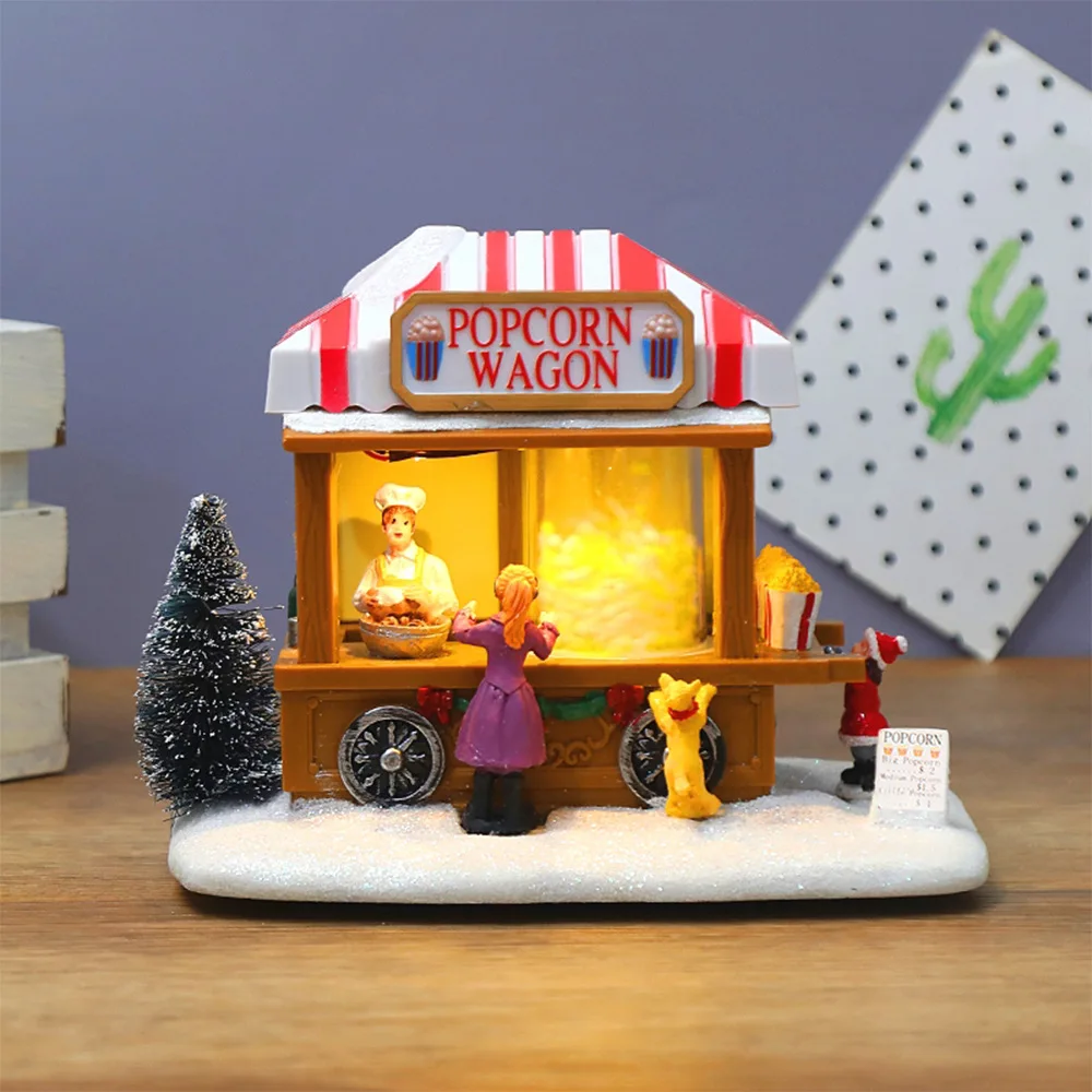

New Christmas Luminous Music Snow View House Window Display Home Christmas Decoration Christmas Gift Furniture Small Decoration