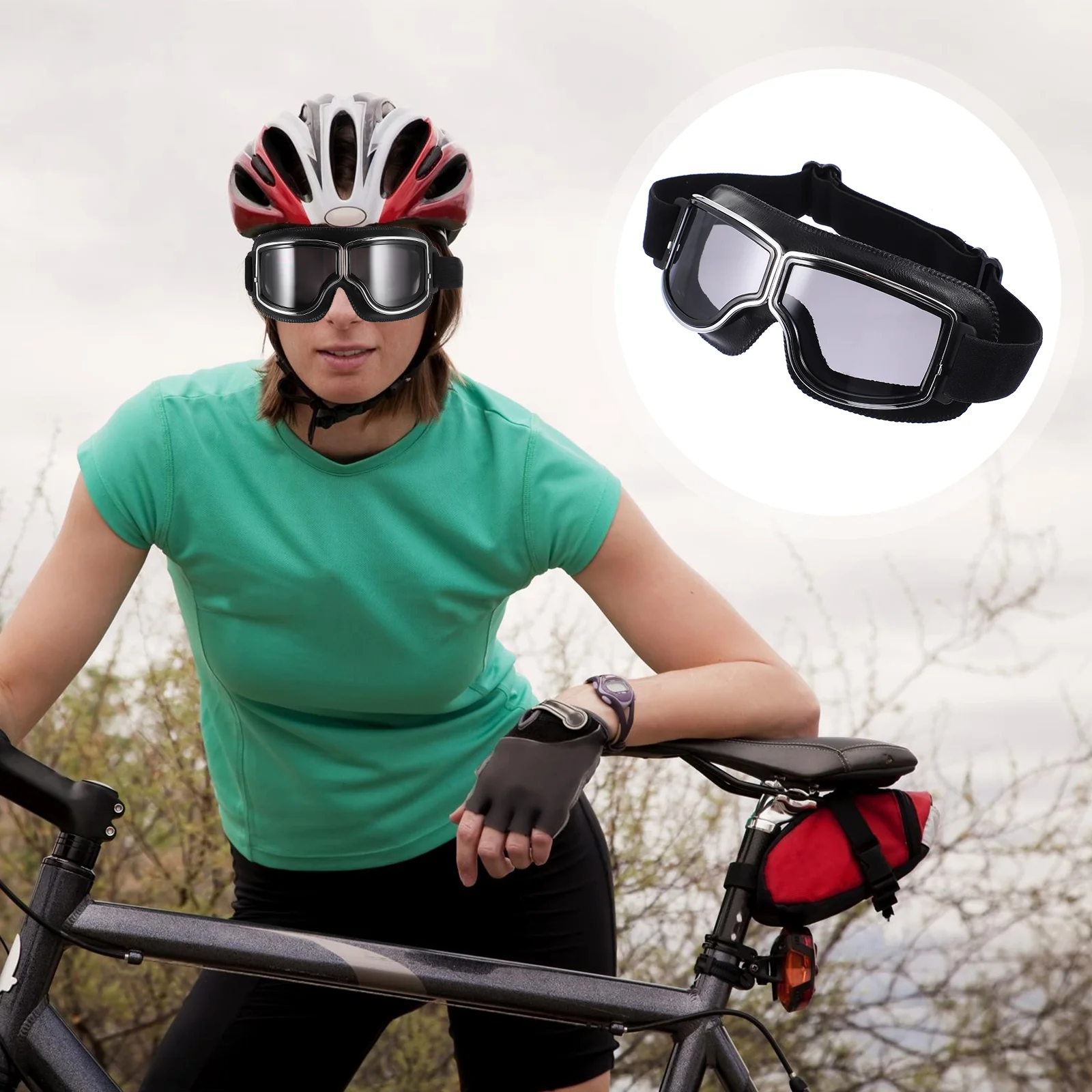 

Motorcycle Goggles Protective Glasses Cycling Men Adjustable Clear Eye Outdoor Protection Supply Sun Eyes Protector