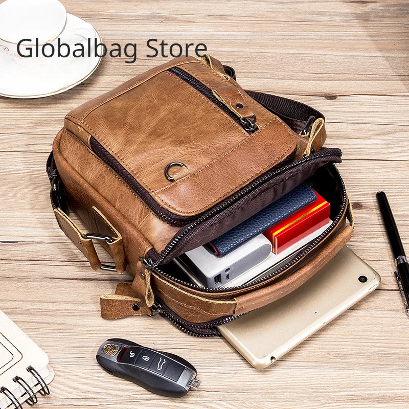 Brand 100% Genuine Leather Men's Shoulder Bags Messenger Bag for Men Crossbody Bags new Small Man Designer Handbag Bolso Male
