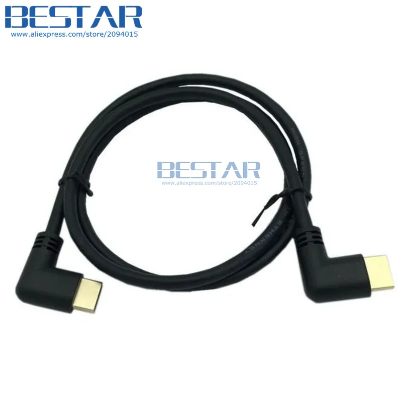 Фото Левый или правый угловой 2,0 HDMI-совместимый правый левый угловой удлинительный кабель 10 см 50 см 1 м, угловой кабель HD 2,0 В 4K * 2K @ 60 Гц №4