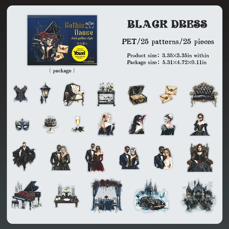 

Набор наклеек LEAFEI Готические стикеры 25 шт