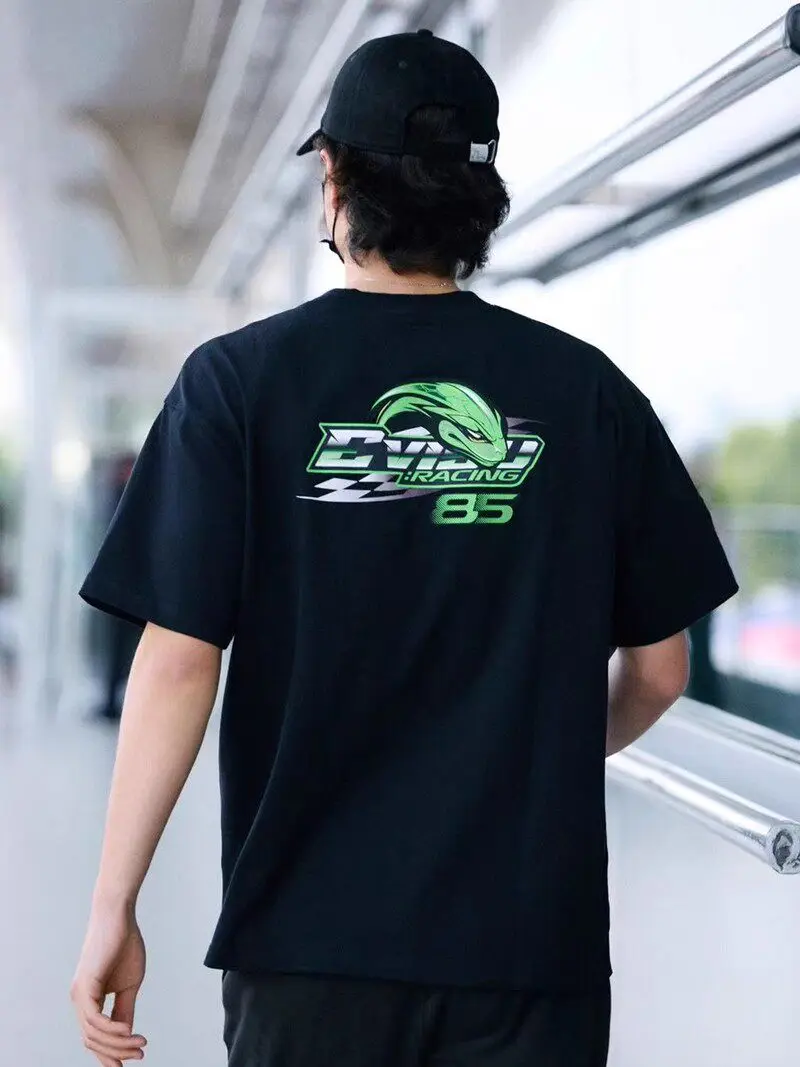 Фото Ван Ибо Но. Футболка из 100% хлопка с коротким рукавом YIBO Racing: топ и одежда для фанатов соревнований (мужская и женская) №2