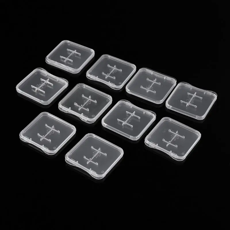 

10 шт., жесткие пластиковые чехлы для карт памяти Micro SD