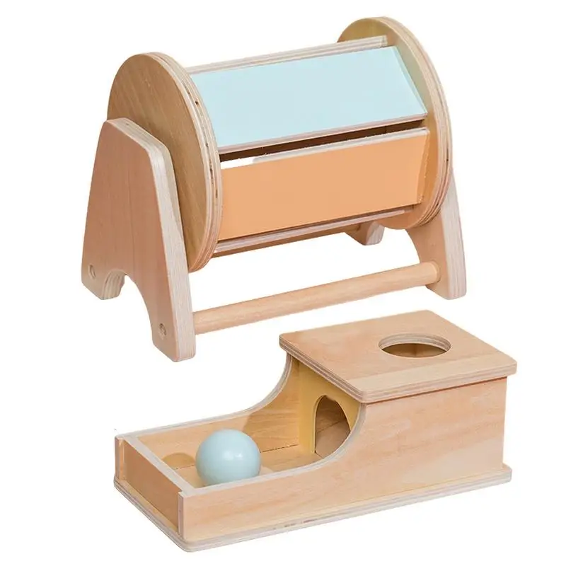 

Montessori Toys Macaroon Color Wooden Ball Box Object Permanence Box Toys For Infant Toddlers 8-24 Month Baby Learning Game
