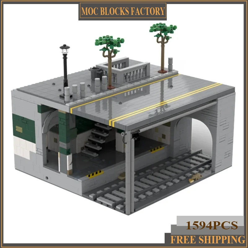 Модель уличного вида Moc строительные блоки Нью-Йорк станция метро технология