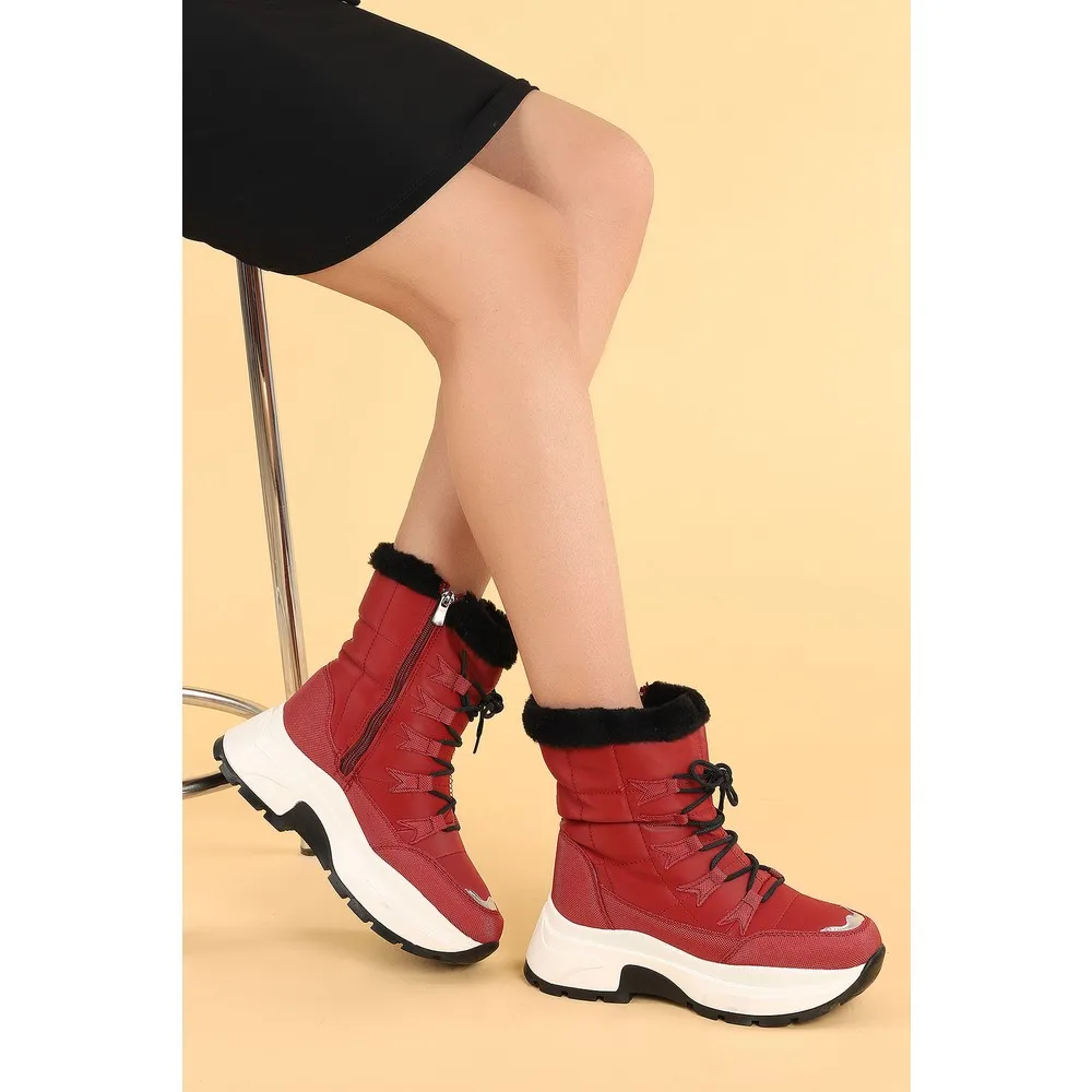 

Dorlie Twg 7455 Winter Içi Thermal Furry Women 'S Shoes Snow Boat Burgundy