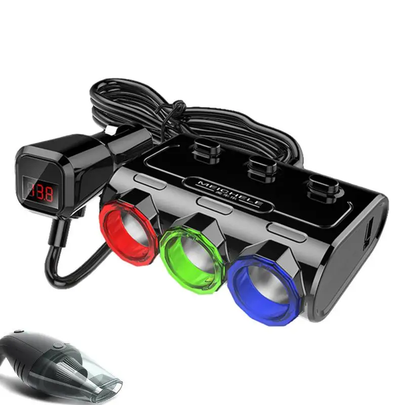 

Разветвитель автомобильный 3-в-1 с двумя USB-портами и функцией быстрой зарядки