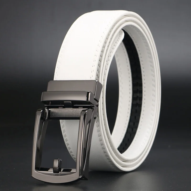 Men's Leather Business Casual Clip Buckle Belt 3.5 Automatic Buckle Belt Various Colors