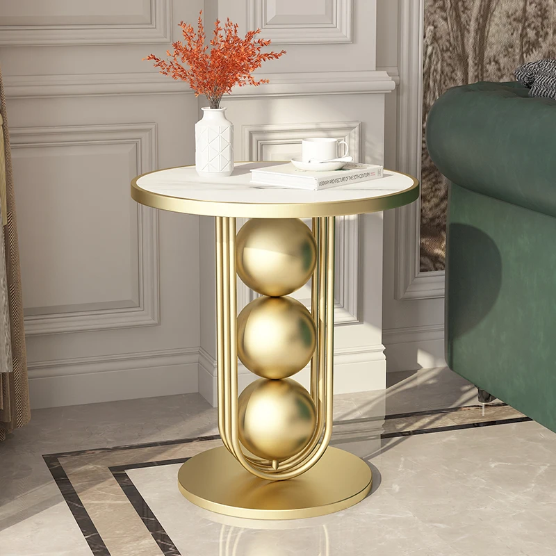 

Nordic Luxury Slate Small Round Coffee Table Modern Minimalist Sofa Side Table Creative Mini Table Customization Home Furniture