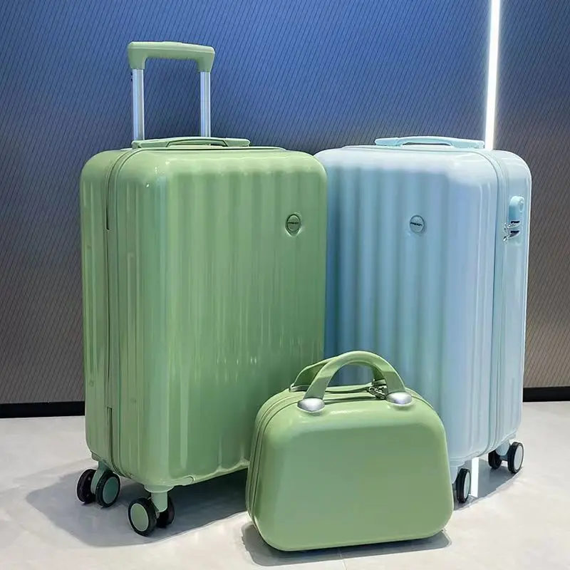 Women Travel Rolling Luggage Sets Man carry on cabin trolley luggage bag 2PCS luggage set Gimbal wheels rolling luggage