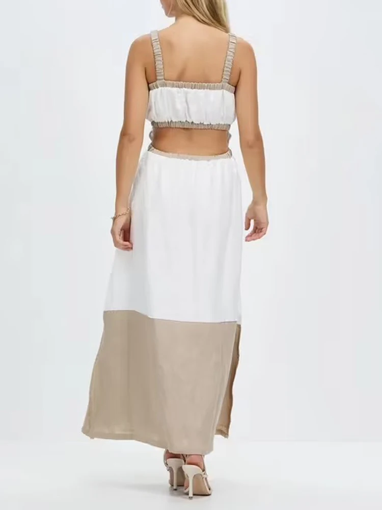 VGH хит цвета Temeprament платья для женщин квадратный воротник без рукавов с высокой