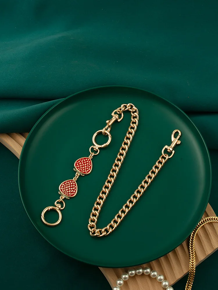 Bag Chain Strap for Coach LV Extender Hanging Strawberry Shape Chain Handle Decorative Extend Luxury Handbag Accessories 5641