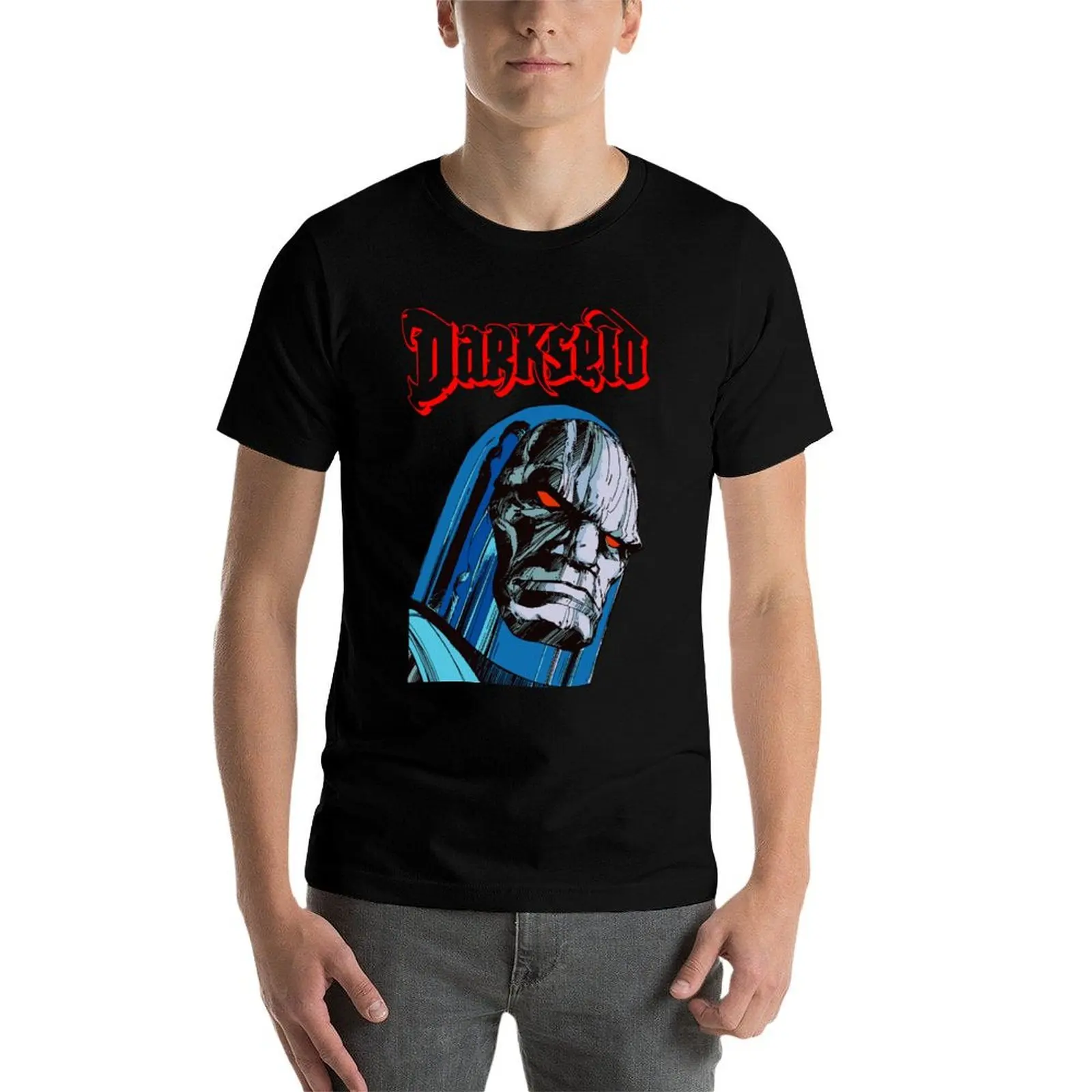 Фото Футболка Darkseid, мужская хлопковая футболка с рисунком аниме, мужская футболка из 100% хлопка №3