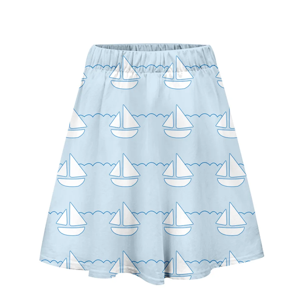 Lianshuo 2022 New Summer Ladies Beautiful Short Skirt Thin Section All-match Casual Print Simple Pattern Beach Chic Woman Skirts
