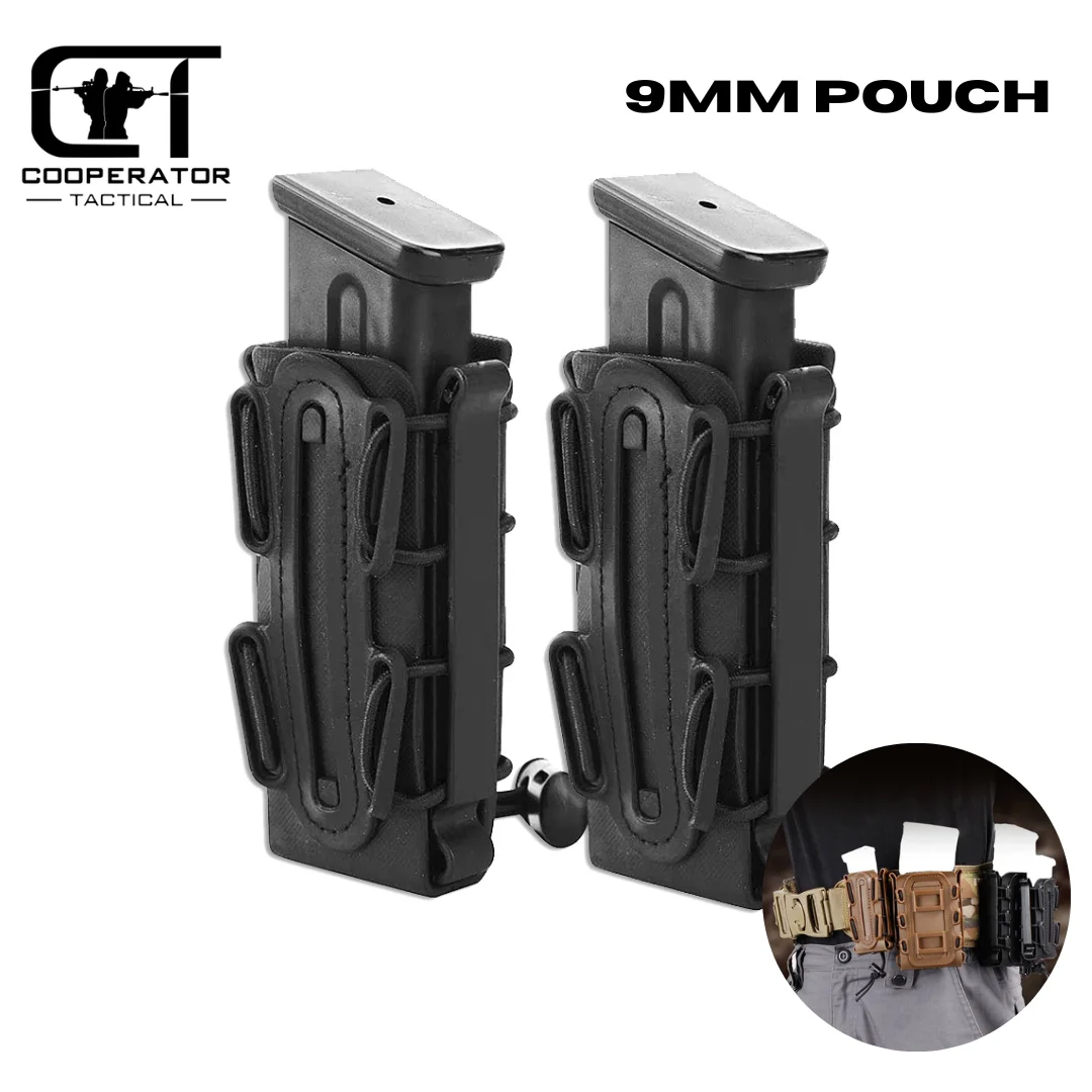 

Fast 9mm Pistol Mag Pouch with Belt Molle Clip Fits for 9mm Magazine Pistol Adjustable Combat Belt Airsoft Accessories