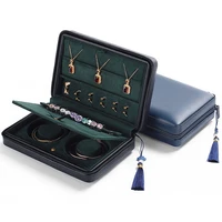 Portable Jewelry Storage Bag High-end Ladies Fashion Bracelet Necklace Pendant Earrings Jewelry Box Blue Green