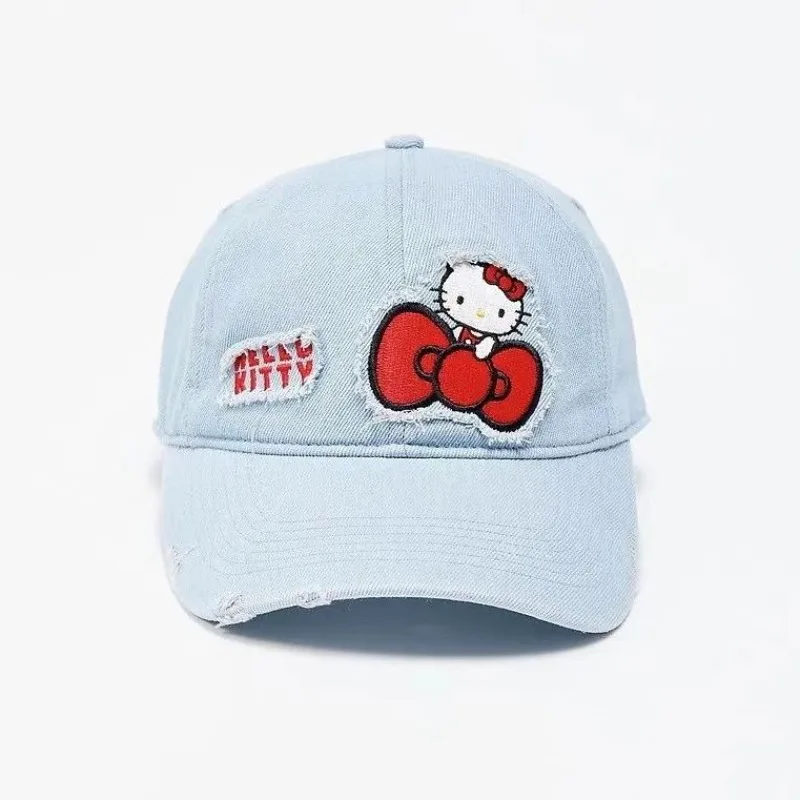 Лидер продаж джинсовая бейсболка Hello Kitty модная и универсальная уличная