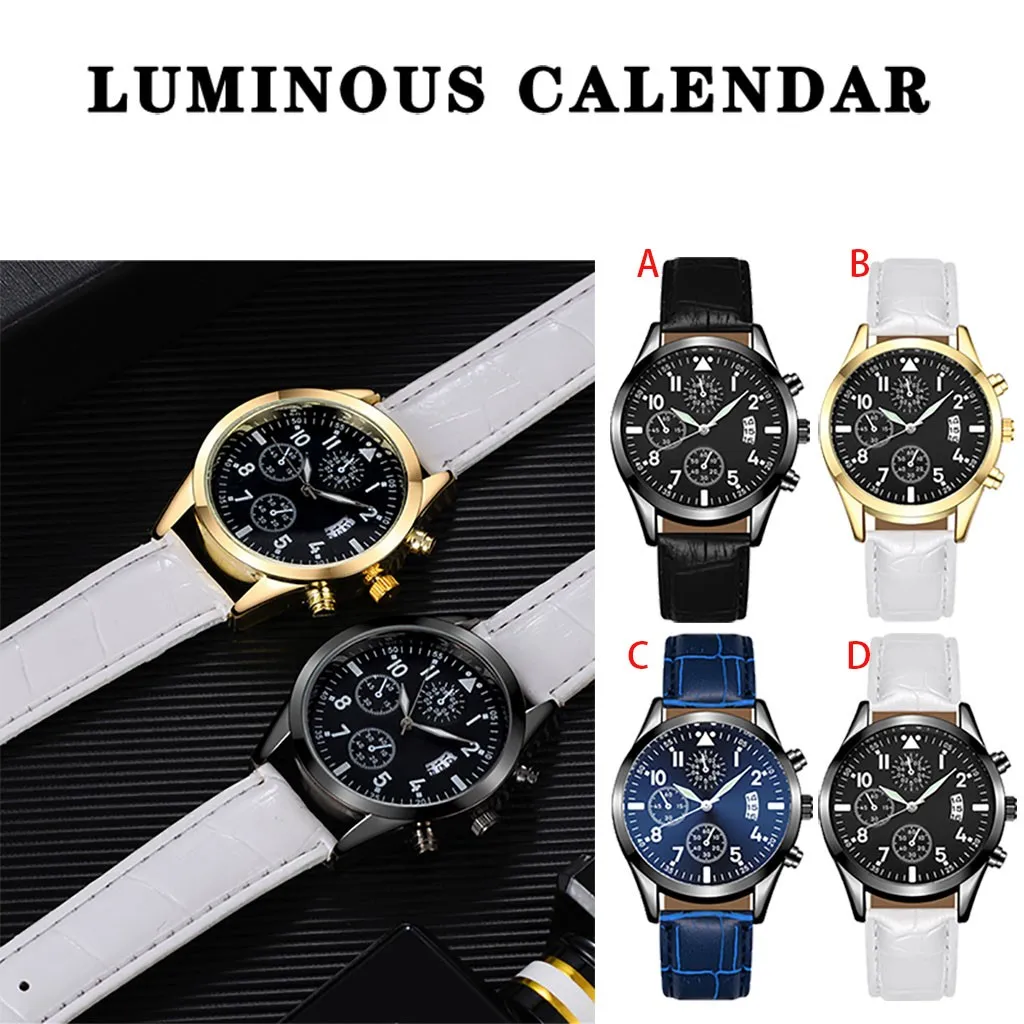 

Popular Men's Leather Watch With Calendar Function Plus Luminous Function Watch Exquisite Elegant Watch Women Wrist Watch