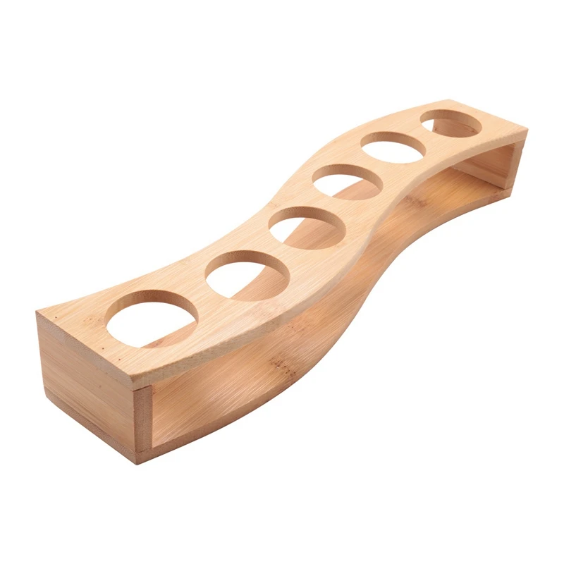 

6X Shot Glass Holder Set-1Oz/30Ml Shot Glass Set Bamboo Shot Glass Holder, 6Pcs Shot Glass Set, Perfect For Party, Bar