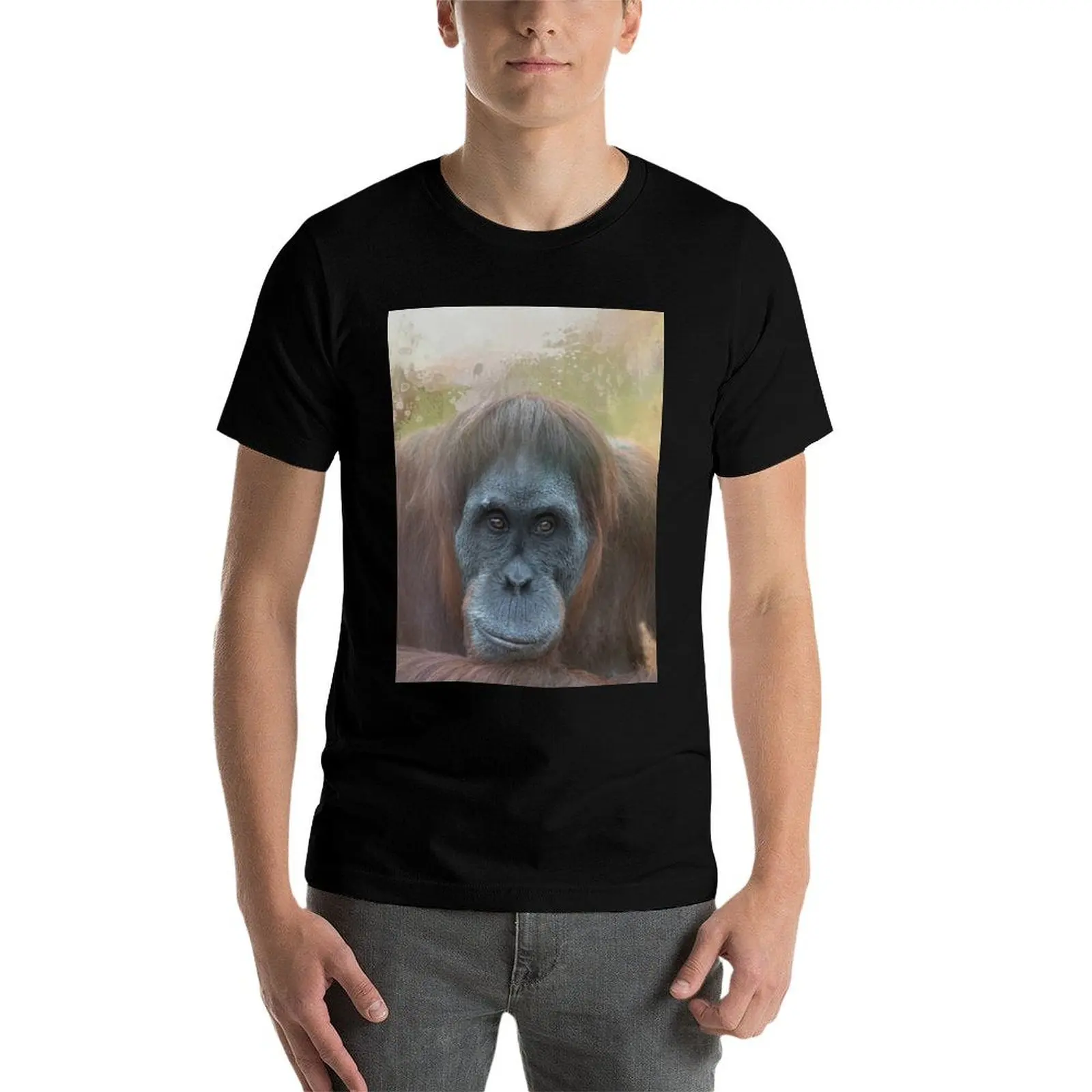 Фото Футболка Orang Utan Three, удобная базовая футболка с круглым вырезом №3