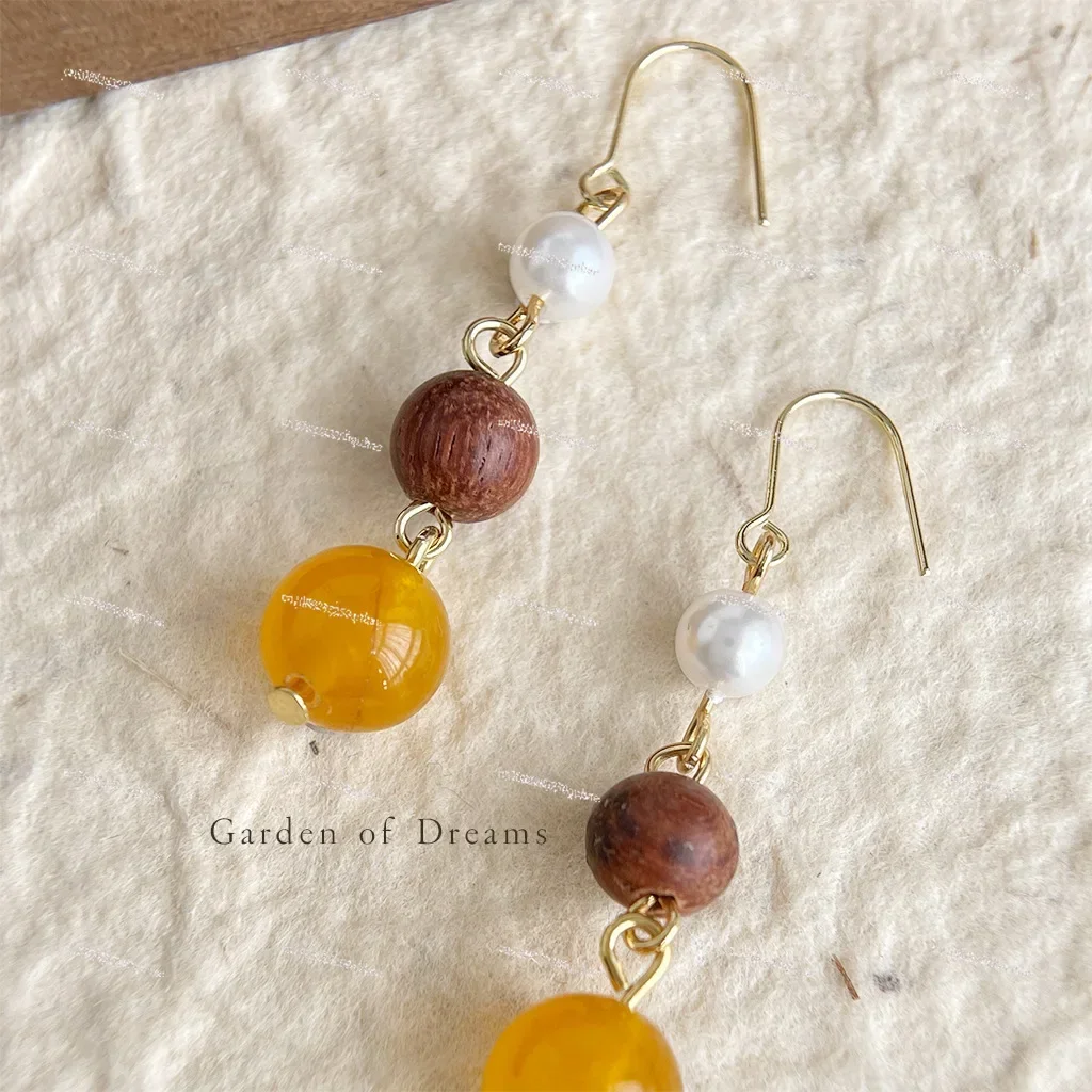 Guofeng оригинальные серьги ручной работы из палисандра в стиле ретро натуральный