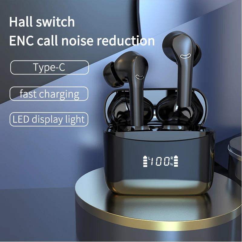 

2023 New J5 Pro TWS Wireless Bluetooth Earphones ANC ENC Noise Reduction Waterproof Microphone Smart Touch with Music Headset