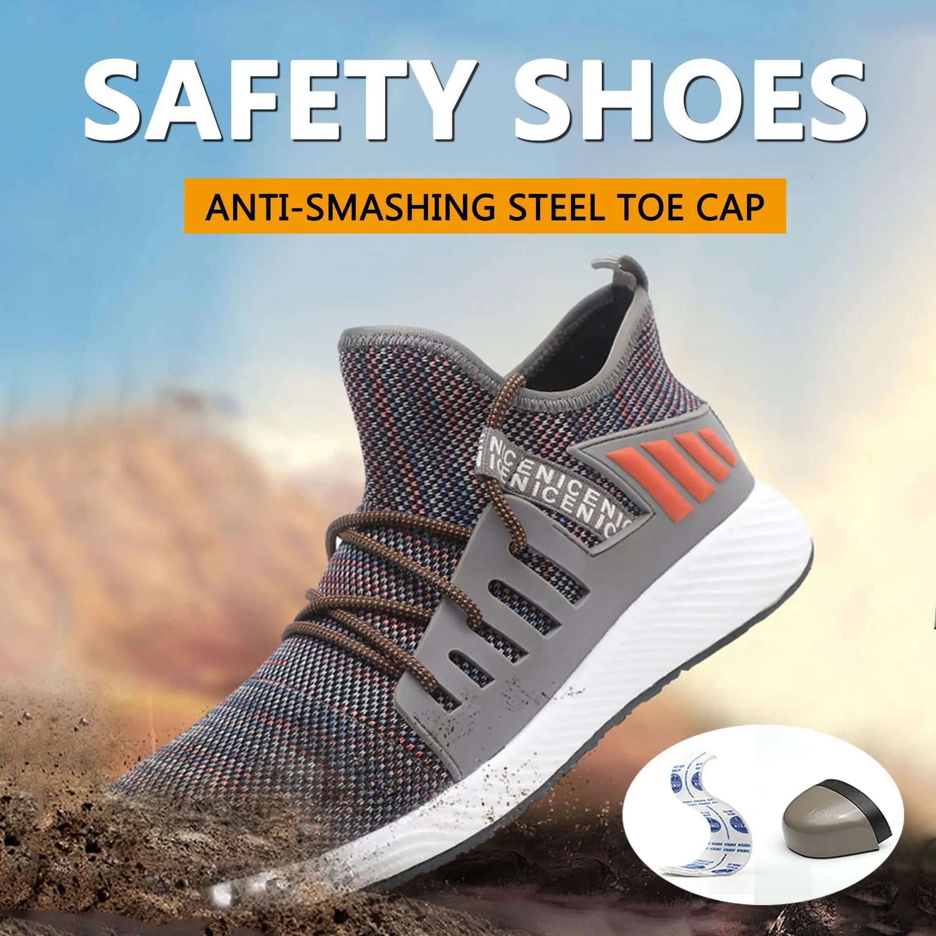 

2023 Hot Safety Shoes Men Comfort Men Boots Indestructible Work Shoes Fashion Work Sneakers Male Security Boots Work Footwear