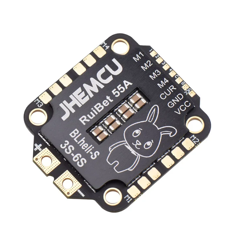Фото Бесколлекторный регулятор скорости BoMaSJHEMCU RuiBet 45A/55A ESC Bluejay Dshot600 4-в-1 3-6S 30.5X30.5 M4 для RC FPV дронов и контроллеров полета фристайл №5