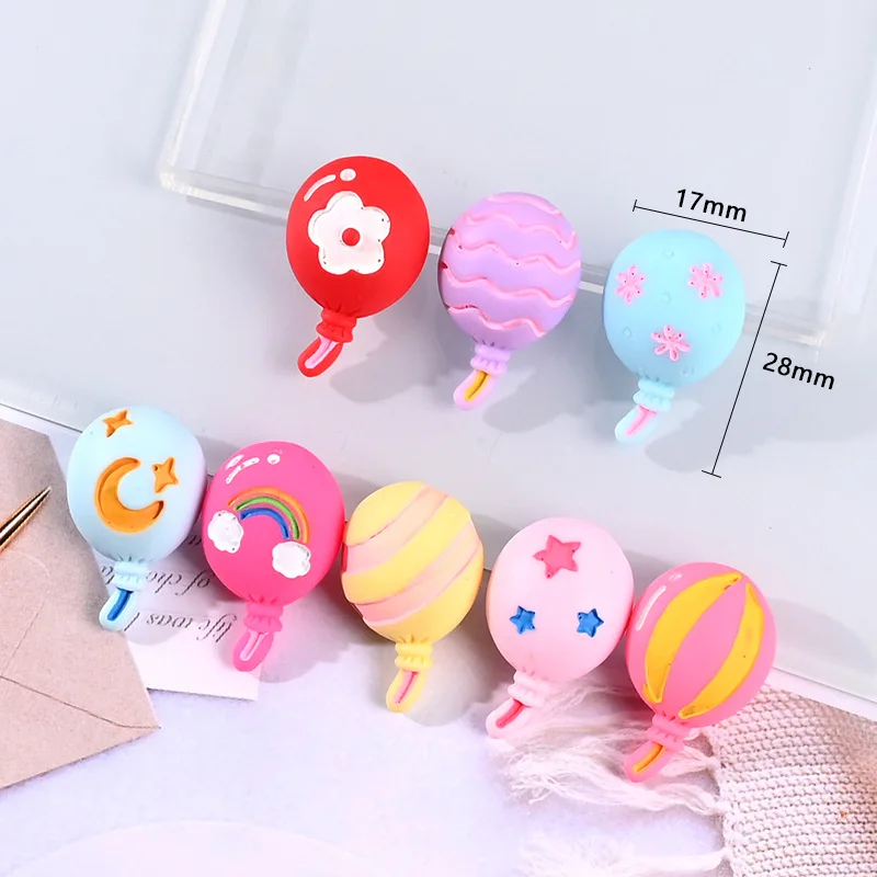 

10pcs Kawaii Cartoon Resin Balloon Series Miniature Scrapbooking Materials Supplies Cabochon Flatback Accessories Mini Figurine