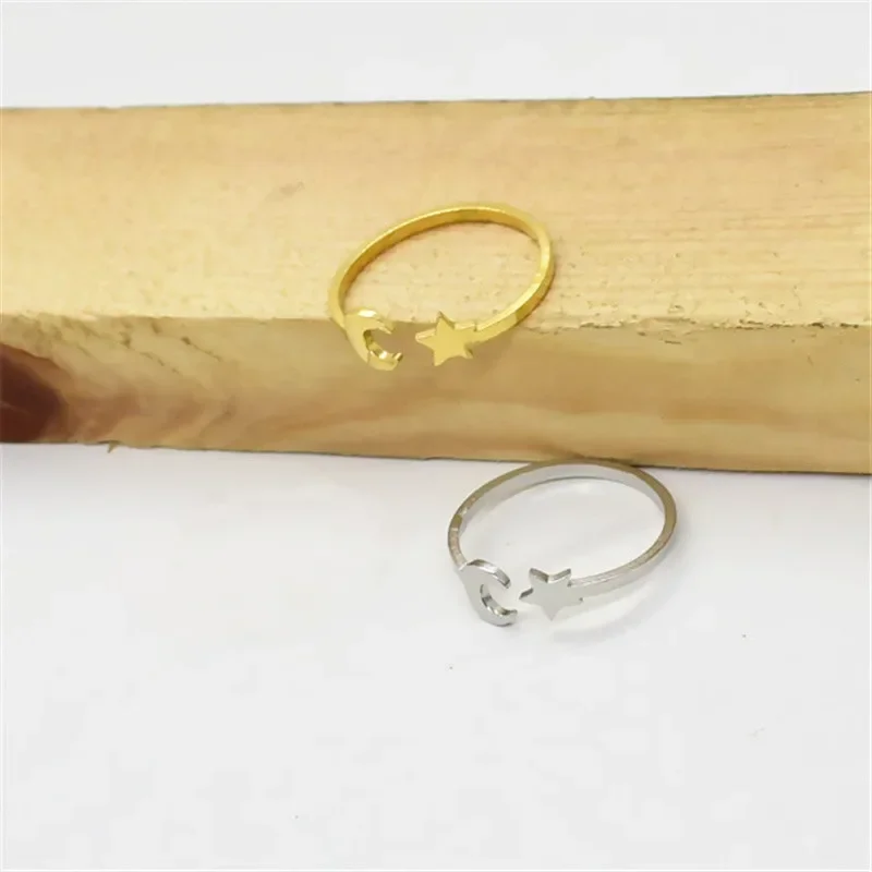 Минималистичное Открытое кольцо из нержавеющей стали золотого и серебряного