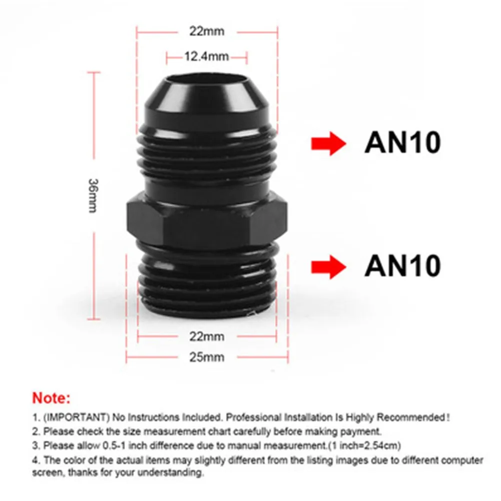 

1pc ORB6 8 10 O-ring Boss AN6 AN8 AN10 Male Adapter Fitting Black Transmission Oil Breathable Pot Adapter ORB6-AN6 ORB8-AN8